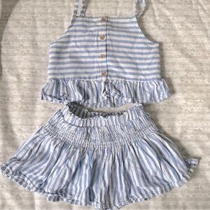 EUC Cat & Jack Blue and White Striped Outfit